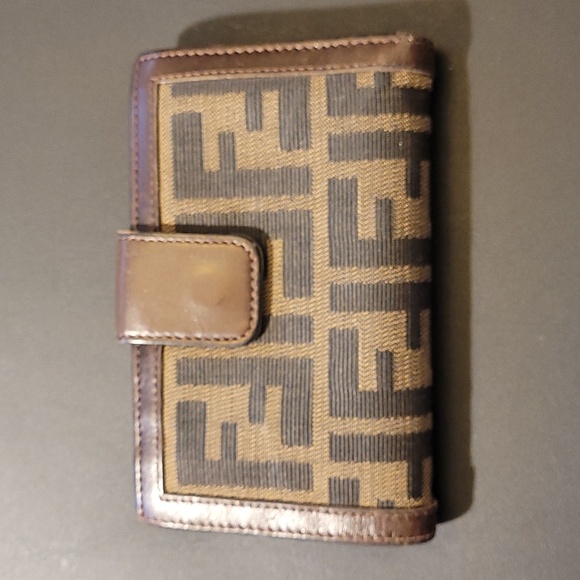 Fendi Handbags - Vintage Fendi | Zucca Kiss Lock Bifold Wallet